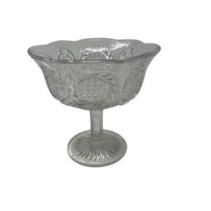 Antique EAPG Tall Compote McKee Glass Company, Sunburst Aztec Sunburst 1909